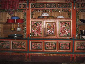 wall decorations in tibetan farm home